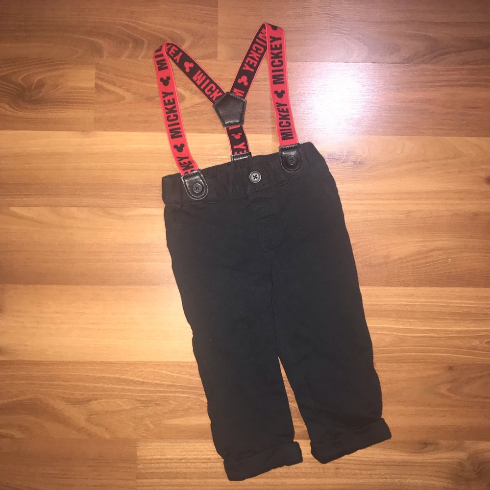 Disney Mickey Mouse Reversible Suspender Pants